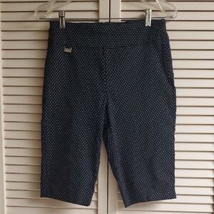 Premise Navy Polka Dot Flat-Front Women's Shorts